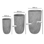 Planter Anteria set 3pieces ceramic in grey color - Image 2