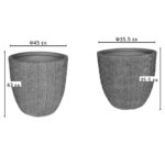 Planter Sapen set 2pieces ceramic in grey-beige color - Image 2