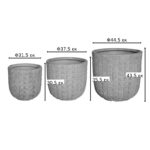 Planter Kallena set 3pieces ceramic in grey beige color - Image 2