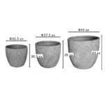 Planter Anthea set 3pieces ceramic in antique grey color - Image 2