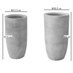 Planter Negani set 2pieces ceramic in light grey color - Image 2