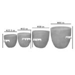 Planter Verveta set 4pieces ceramic in grey color - Image 2