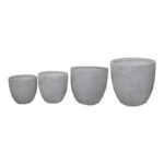 Planter Verveta set 4pieces ceramic in grey color