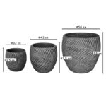 Planter Dortu set 3pieces ceramic in antique grey color - Image 2