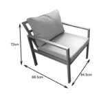 Gardenly lounge set 4pcs aluminum in anthracite color with anthracite cushions - Image 4