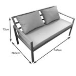 Gardenly lounge set 4pcs aluminum in anthracite color with anthracite cushions - Image 5