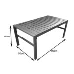 Gardenly lounge set 4pcs aluminum in cappuccino color with beige cushions - Image 5