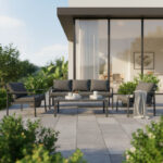 Gardenly Ι lounge set 4pcs aluminum in anthracite color with anthracite cushions