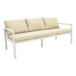 Gardenly Ι lounge set 4pcs aluminum in white color with grey-beige cushions - Image 3
