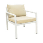 Gardenly Ι lounge set 4pcs aluminum in white color with grey-beige cushions - Image 4