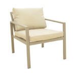 Gardenly Ι lounge set 4pcs aluminum in cappuccino color with grey-beige cushions - Image 4