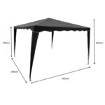 Gazebo metal frame - anthracite fabric 3x3m - Image 6