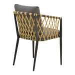 Armchair Peluxe aluminum anthracite-pe rope natural-grey cushions 54x62x84cm - Image 3