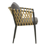 Armchair Peluxe aluminum anthracite-pe rope natural-grey cushions 54x62x84cm - Image 4