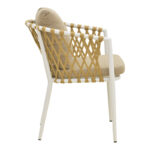 Armchair Peluxe aluminum white-pe rope natural-beige cushions 54x62x75.5cm - Image 4