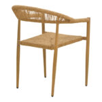 Rayana armchair stackable aluminum - pe rattan in natural shade 56x61.5x77.5cm - Image 3