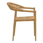 Rayana armchair stackable aluminum - pe rattan in natural shade 56x61.5x77.5cm - Image 4