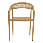 Rayana armchair stackable aluminum - pe rattan in natural shade 56x61.5x77.5cm - Image 5