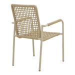 Esence stackable aluminum in cappuccino - pe rope armchair in beige shade 56x61,5x87,5cm - Image 3