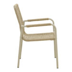 Esence stackable aluminum in cappuccino - pe rope armchair in beige shade 56x61,5x87,5cm - Image 4