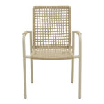 Esence stackable aluminum in cappuccino - pe rope armchair in beige shade 56x61,5x87,5cm - Image 5