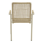 Esence stackable aluminum in cappuccino - pe rope armchair in beige shade 56x61,5x87,5cm - Image 6
