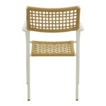 Castal stackable armchair, steel in white -pe rope in natural shade 53x59x84cm - Image 6