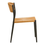 Cura stackable chair, aluminum in black -pe rattan in natural shade 50x58.5x78.5cm - Image 4