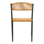 Cura stackable chair, aluminum in black -pe rattan in natural shade 50x58.5x78.5cm - Image 5
