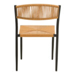 Cura stackable chair, aluminum in black -pe rattan in natural shade 50x58.5x78.5cm - Image 6