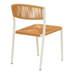 Cura stackable armchair, aluminum in white -pe rattan in natural shade 50x58.5x78.5cm - Image 3