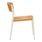 Cura stackable armchair, aluminum in white -pe rattan in natural shade 50x58.5x78.5cm - Image 4