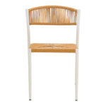Cura stackable armchair, aluminum in white -pe rattan in natural shade 50x58.5x78.5cm - Image 5