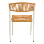 Cura stackable armchair, aluminum in white -pe rattan in natural shade 50x58.5x78.5cm - Image 6