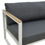 Two-seater sofa Aurelio metallic in white - cushions in anthracite shade 130x74x63cm - Image 6