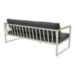 Three-seater sofa Aurelio metallic in white - cushions in anthracite shade 192x74x63cm - Слика 3