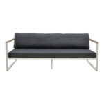 Three-seater sofa Aurelio metallic in white - cushions in anthracite shade 192x74x63cm - Слика 4