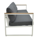 Three-seater sofa Aurelio metallic in white - cushions in anthracite shade 192x74x63cm - Слика 5