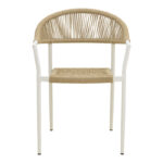 Ammos stackable armchair, aluminum in white - PE rope in natural shade 56x61.5x82cm - Image 5