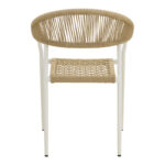Ammos stackable armchair, aluminum in white - PE rope in natural shade 56x61.5x82cm - Image 6