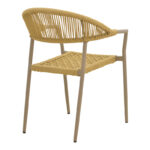 Ammos stackable armchair, aluminum in mocha- pe rope in natural shade 56x61.5x82cm - Image 3