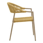 Ammos stackable armchair, aluminum in mocha- pe rope in natural shade 56x61.5x82cm - Image 4