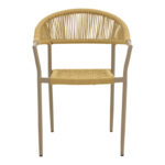 Ammos stackable armchair, aluminum in mocha- pe rope in natural shade 56x61.5x82cm - Image 5