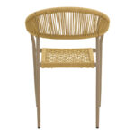 Ammos stackable armchair, aluminum in mocha- pe rope in natural shade 56x61.5x82cm - Image 6