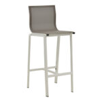 Melina bar stool stackable aluminum in white- textline in gray shade 57x52.5x106.5cm
