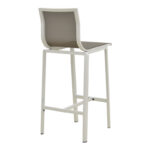 Melina bar stool stackable aluminum in white- textline in gray shade 57x52.5x106.5cm - Image 3