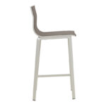 Melina bar stool stackable aluminum in white- textline in gray shade 57x52.5x106.5cm - Image 4