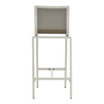 Melina bar stool stackable aluminum in white- textline in gray shade 57x52.5x106.5cm - Image 6