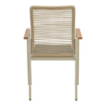 Aegean stackable armchair -teak- aluminum and textline in cream-pe rope beige 56.5x58x91cm - Image 5