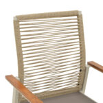 Aegean stackable armchair -teak- aluminum and textline in cream-pe rope beige 56.5x58x91cm - Image 6